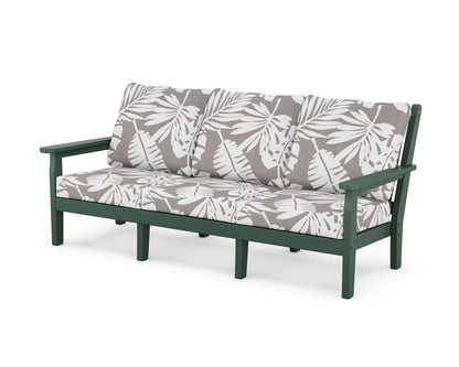POLYWOOD® Chippendale Deep Seating Sofa in Green / Leaf Grey Mist