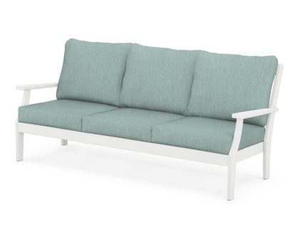 POLYWOOD® Braxton Deep Seating Sofa in White / Glacier Spa