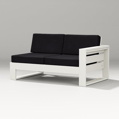 PW Designer Series Latitude Modular Right Arm Loveseat in Vintage White / Midnight Linen