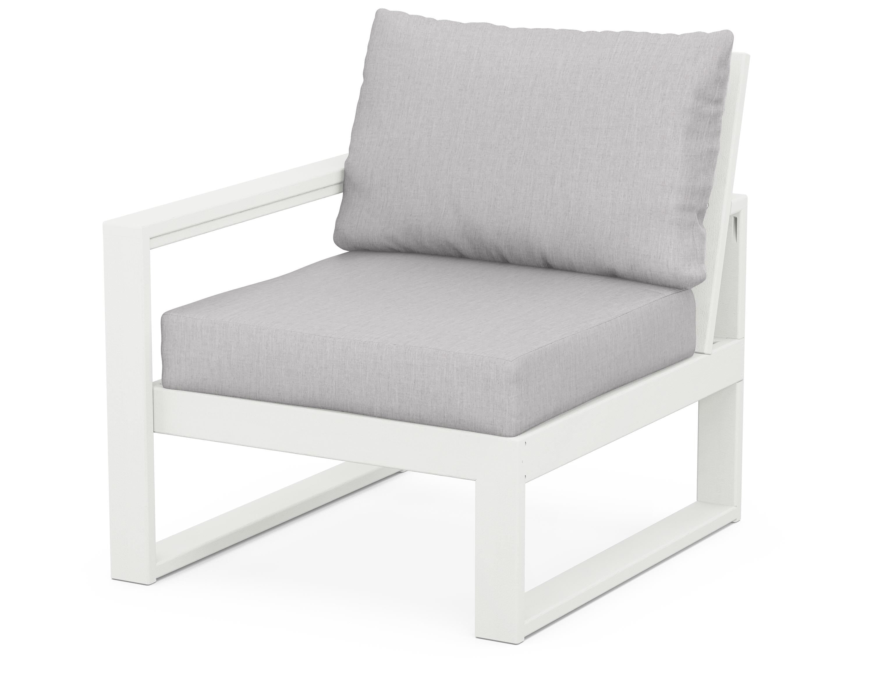POLYWOOD® EDGE Modular Left Arm Chair in Vintage White / Granite