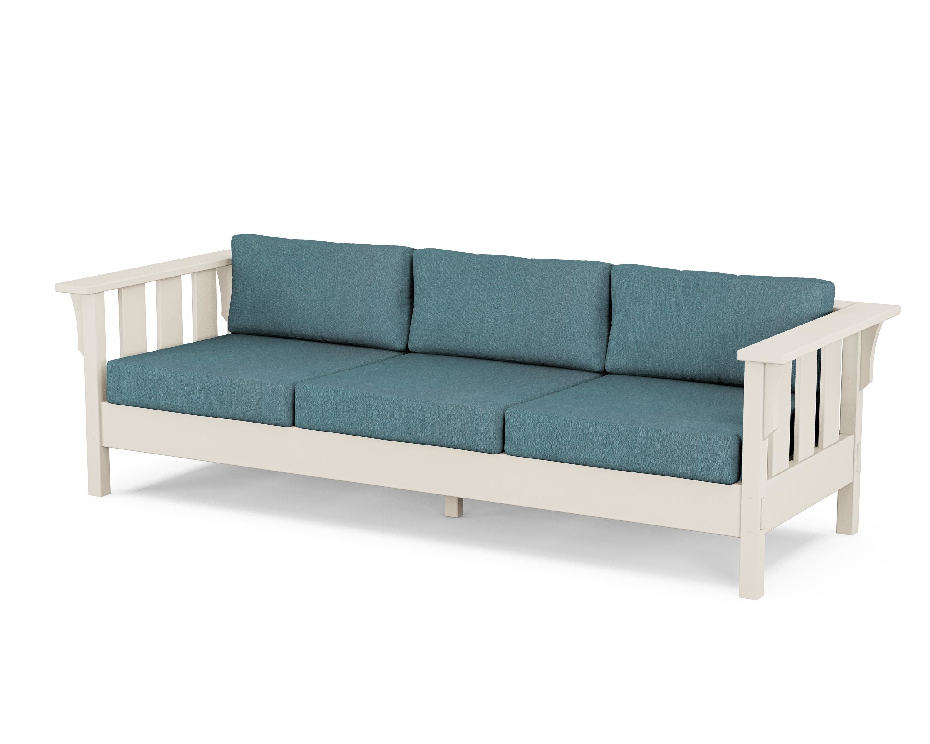 Martha Stewart by POLYWOOD® Acadia Deep Seating Sofa in Sand / Ocean Teal