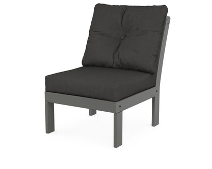POLYWOOD® Vineyard Modular Armless Chair in Slate Grey / Spectrum Carbon