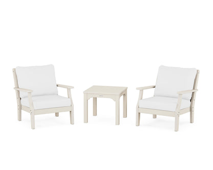 Martha Stewart by POLYWOOD® Chinoiserie 3-Piece Deep Seating Set in Sand / Natural