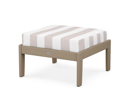 POLYWOOD® Braxton Deep Seating Ottoman in Vintage Sahara / Cabana Stripe Dune Burlap