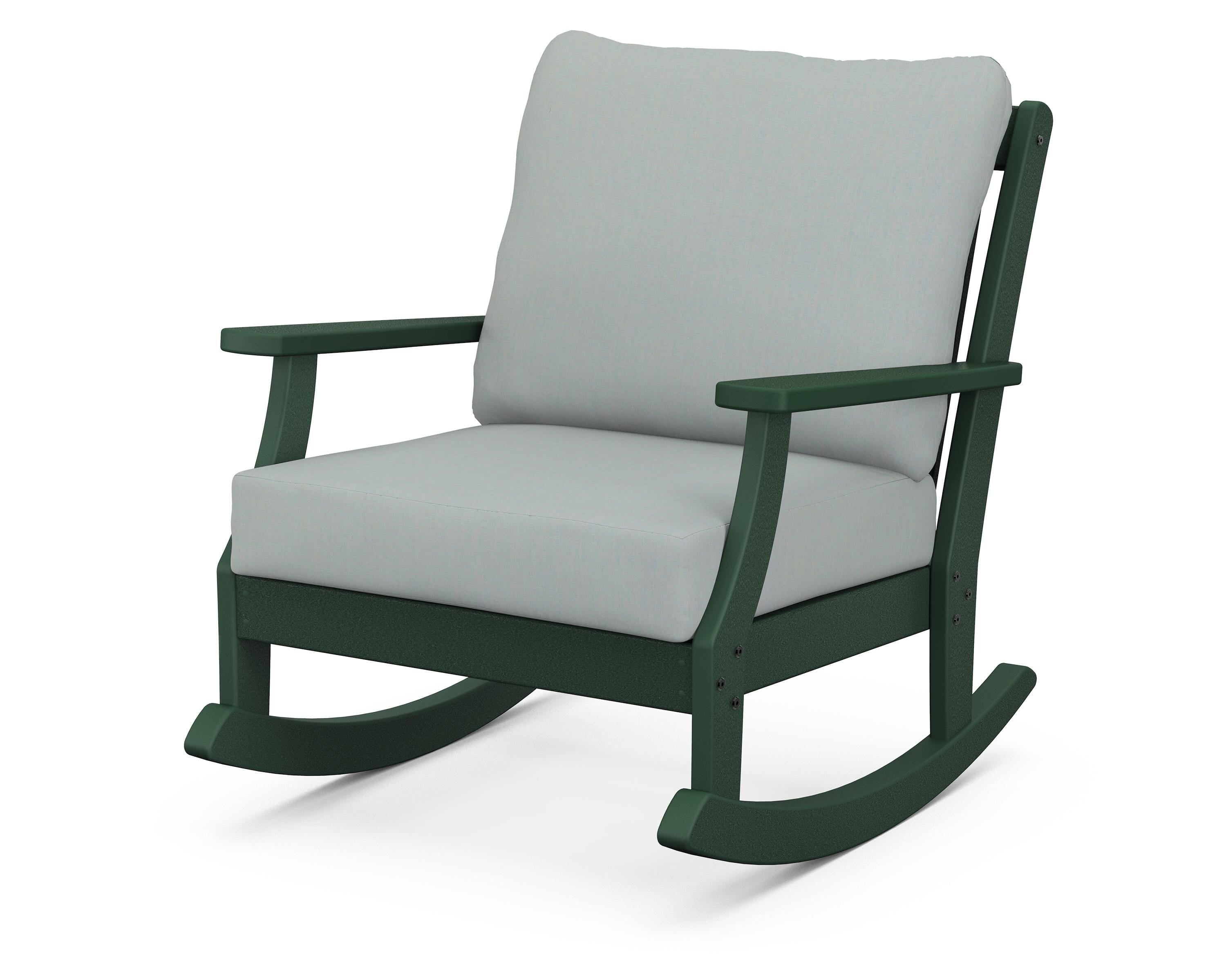 POLYWOOD® Braxton Deep Seating Rocking Chair in Green / Spa