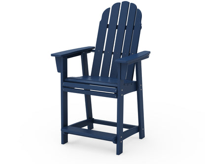 POLYWOOD® Vineyard Curveback Adirondack Counter Chair in Navy