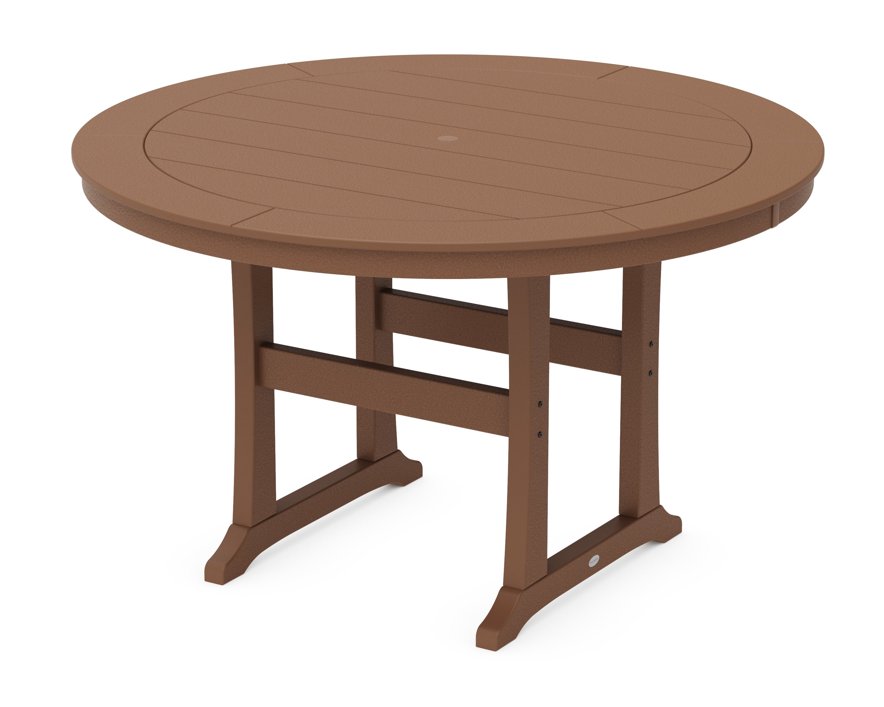POLYWOOD® Nautical Trestle 60" Round Counter Table in Teak
