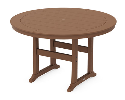 POLYWOOD® Nautical Trestle 60" Round Counter Table in Teak