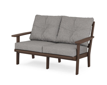 POLYWOOD® Oxford Deep Seating Loveseat in Mahogany / Grey Mist
