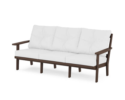 POLYWOOD® Oxford Deep Seating Sofa in Mahogany / Natural