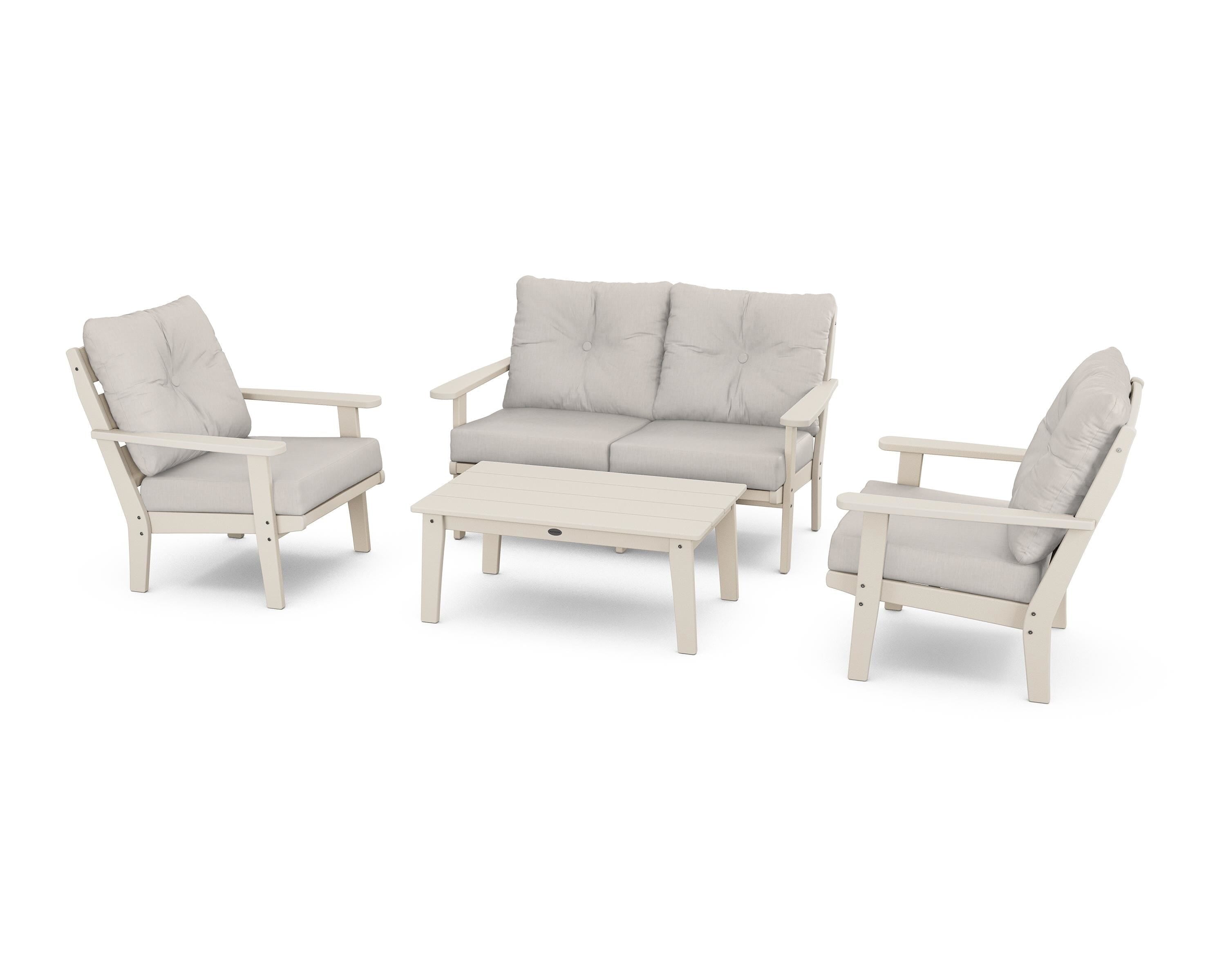 POLYWOOD® Lakeside 4-Piece Deep Seating Set in Sand / Cast Ash