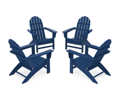 POLYWOOD® Vineyard 4-Piece Adirondack Conversation Set in Navy