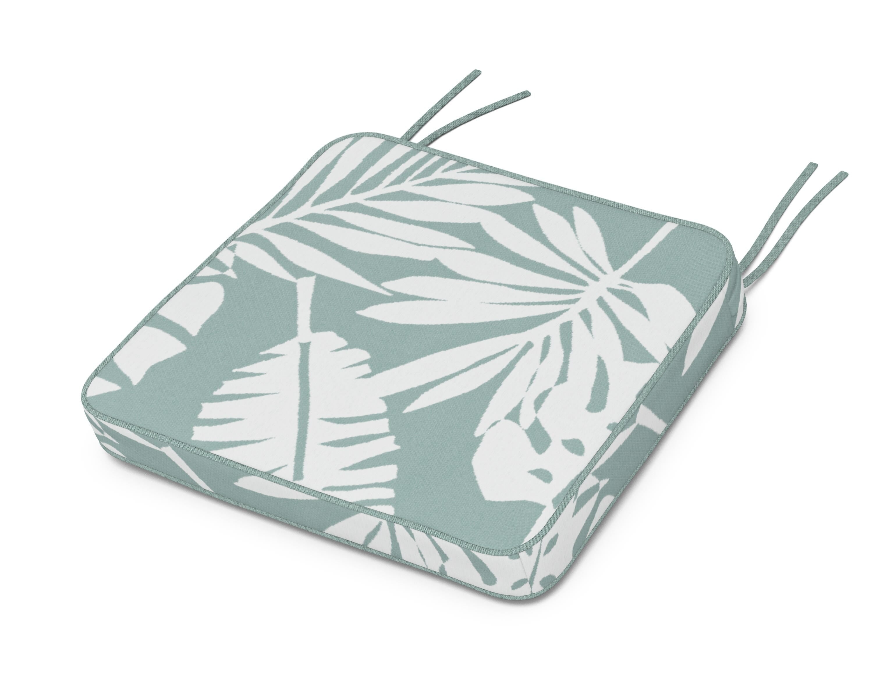 Martha Stewart by POLYWOOD® Chinoiserie Arm Chair Seat Cushion in Leaf Glacier Spa