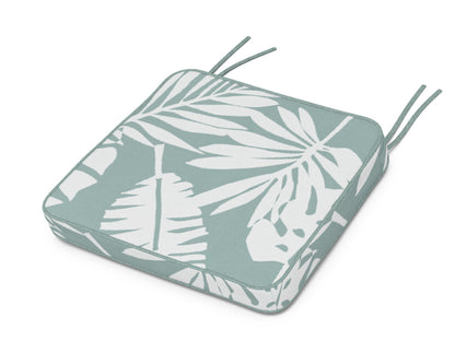 Martha Stewart by POLYWOOD® Chinoiserie Arm Chair Seat Cushion in Leaf Glacier Spa