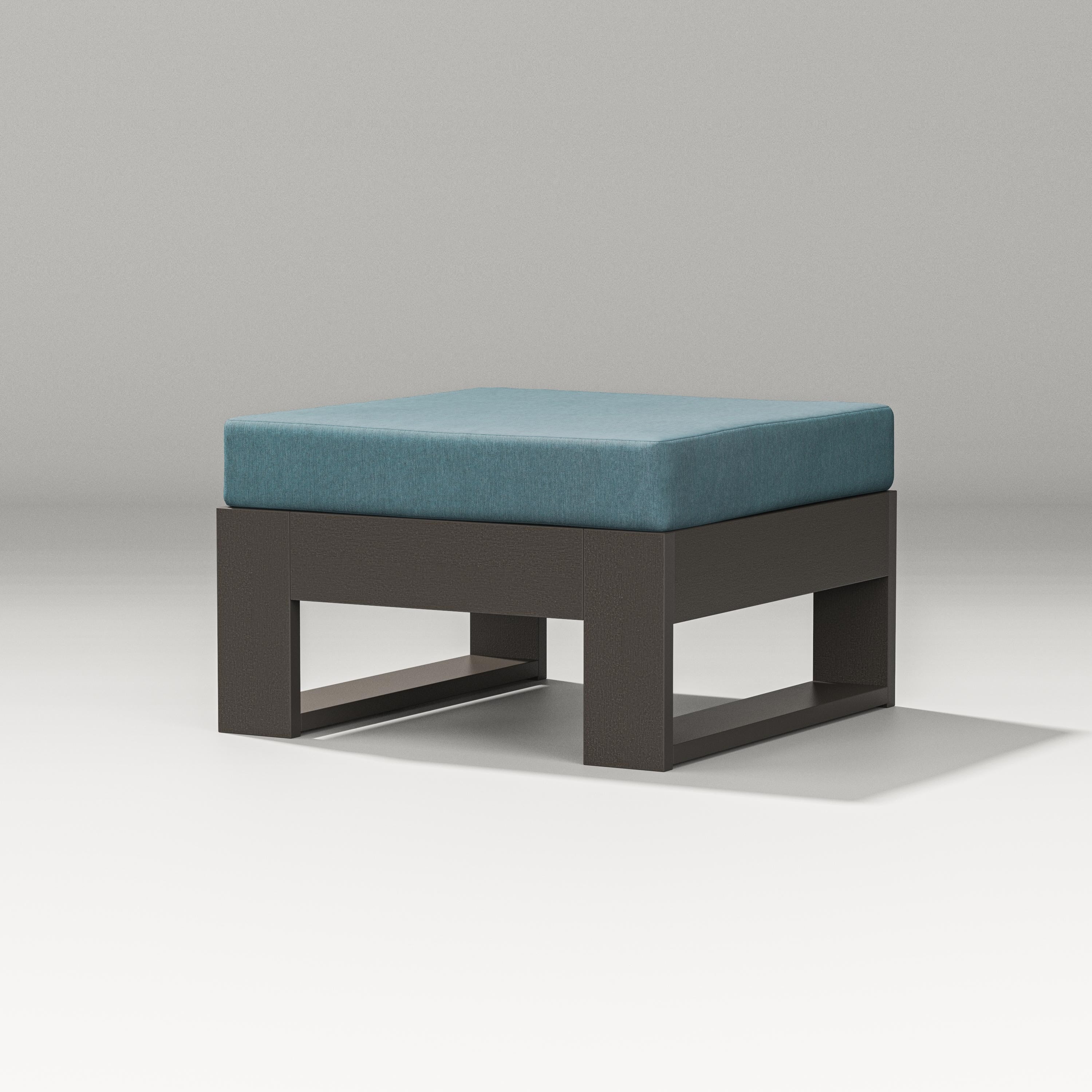 PW Designer Series Latitude Lounge Ottoman in Vintage Coffee / Ocean Teal