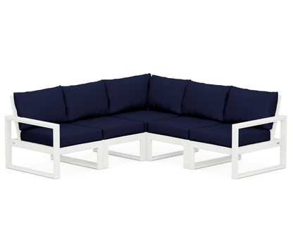 POLYWOOD® EDGE 5-Piece Modular Deep Seating Set in Vintage White / Navy