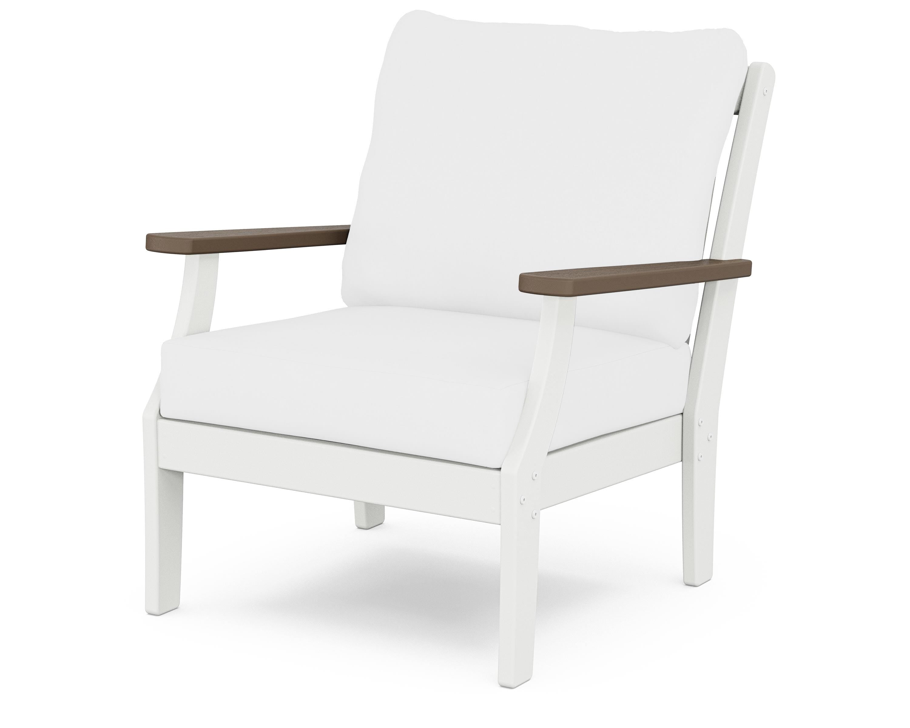 POLYWOOD® Braxton Deep Seating Chair in White / Kona / Natural