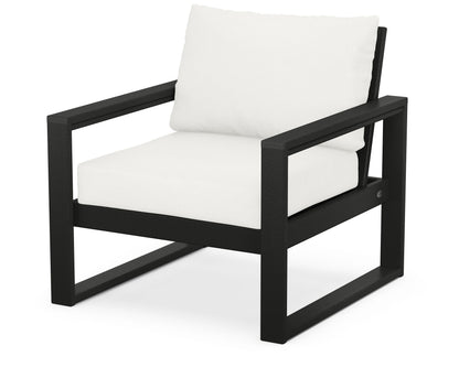 POLYWOOD® EDGE Club Chair in Black / Natural Linen