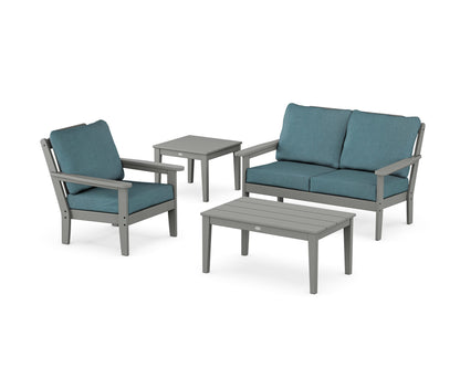 Country Living Wovendale 4-Piece Deep Seating Set in Slate Grey / Ocean Teal