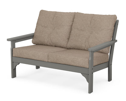 POLYWOOD® Vineyard Deep Seating Loveseat in Slate Grey / Spiced Burlap