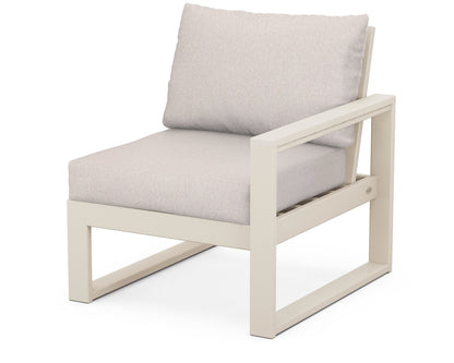 POLYWOOD® EDGE Modular Right Arm Chair in Sand / Dune Burlap
