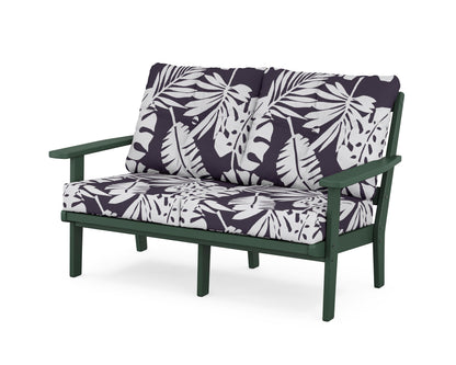 POLYWOOD® Prairie Deep Seating Loveseat in Green / Leaf Navy