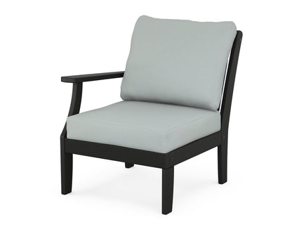 POLYWOOD® Braxton Modular Left Arm Chair in Black / Spa