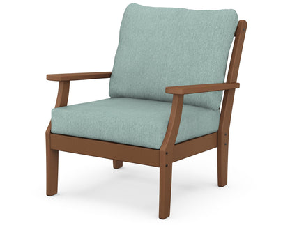 POLYWOOD® Braxton Deep Seating Chair in Teak / Glacier Spa