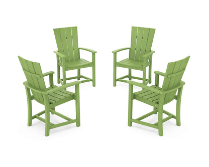 POLYWOOD® Quattro 4-Piece Upright Adirondack Conversation Set in Lime