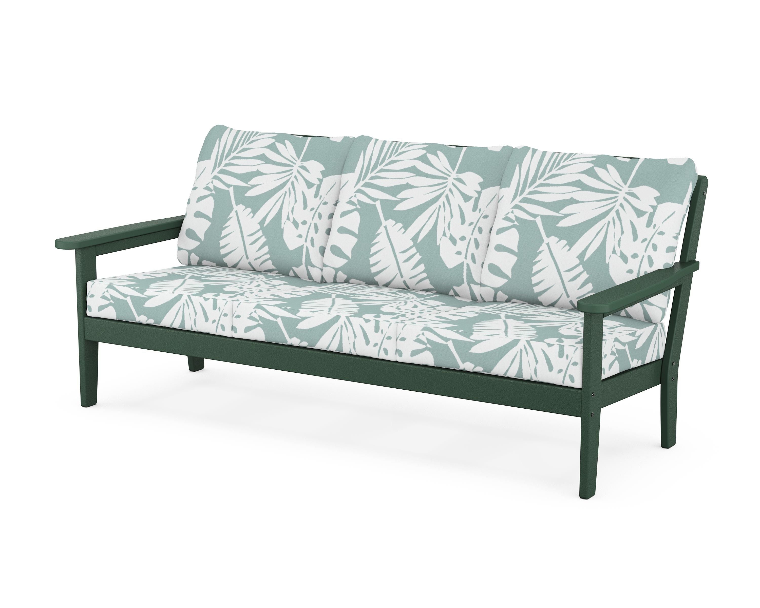 Country Living Cottage Deep Seating Sofa in Green / Leaf Glacier Spa
