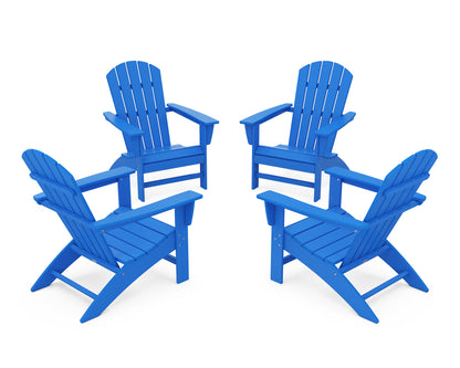 POLYWOOD® Nautical 4-Piece Adirondack Conversation Set in Pacific Blue