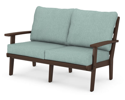 POLYWOOD® Grant Park Deep Seating Loveseat in Mahogany / Glacier Spa