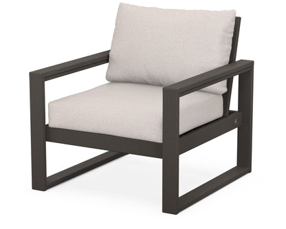 POLYWOOD® EDGE Club Chair in Vintage Coffee / Dune Burlap