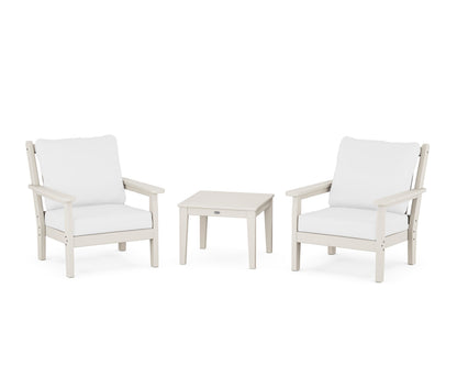 POLYWOOD® Chippendale 3-Piece Deep Seating Set in Sand / Natural