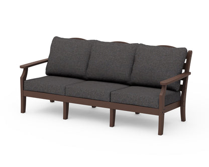 Draper James™ by  POLYWOOD® Savannah Deep Seating Sofa in Mahogany / Ash Charcoal