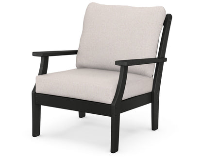 POLYWOOD® Braxton Deep Seating Chair in Black / Dune Burlap