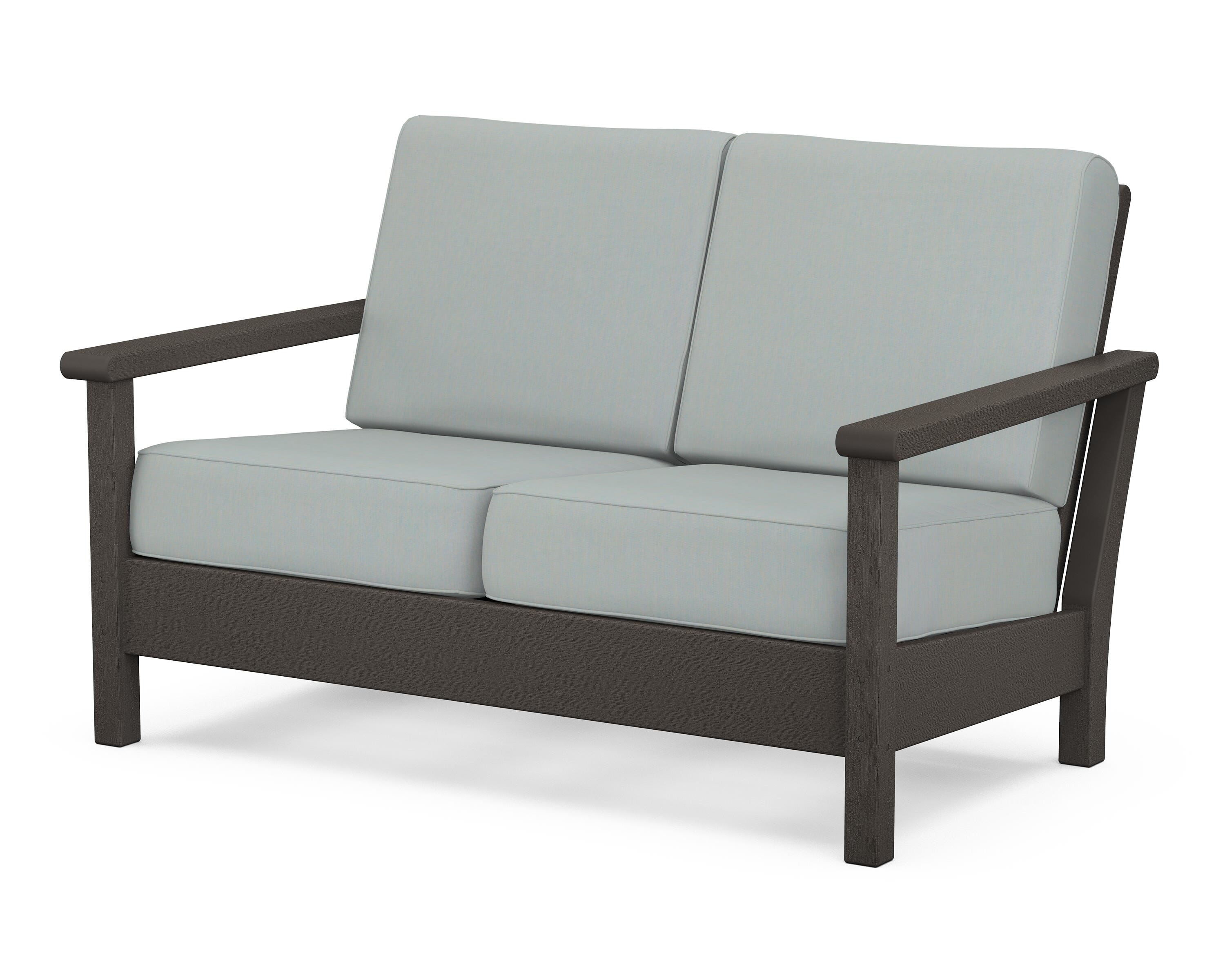 POLYWOOD® Harbour Deep Seating Loveseat in Vintage Coffee / Spa