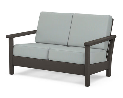 POLYWOOD® Harbour Deep Seating Loveseat in Vintage Coffee / Spa