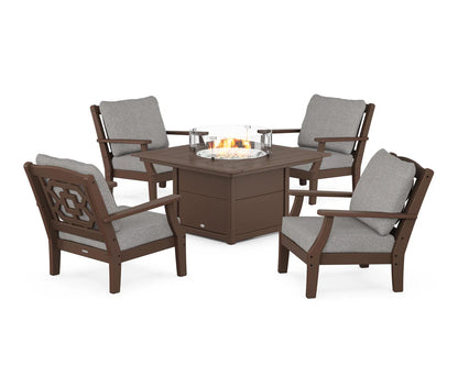 Chinoiserie 5-Piece Deep Seating Set with Fire Pit Table