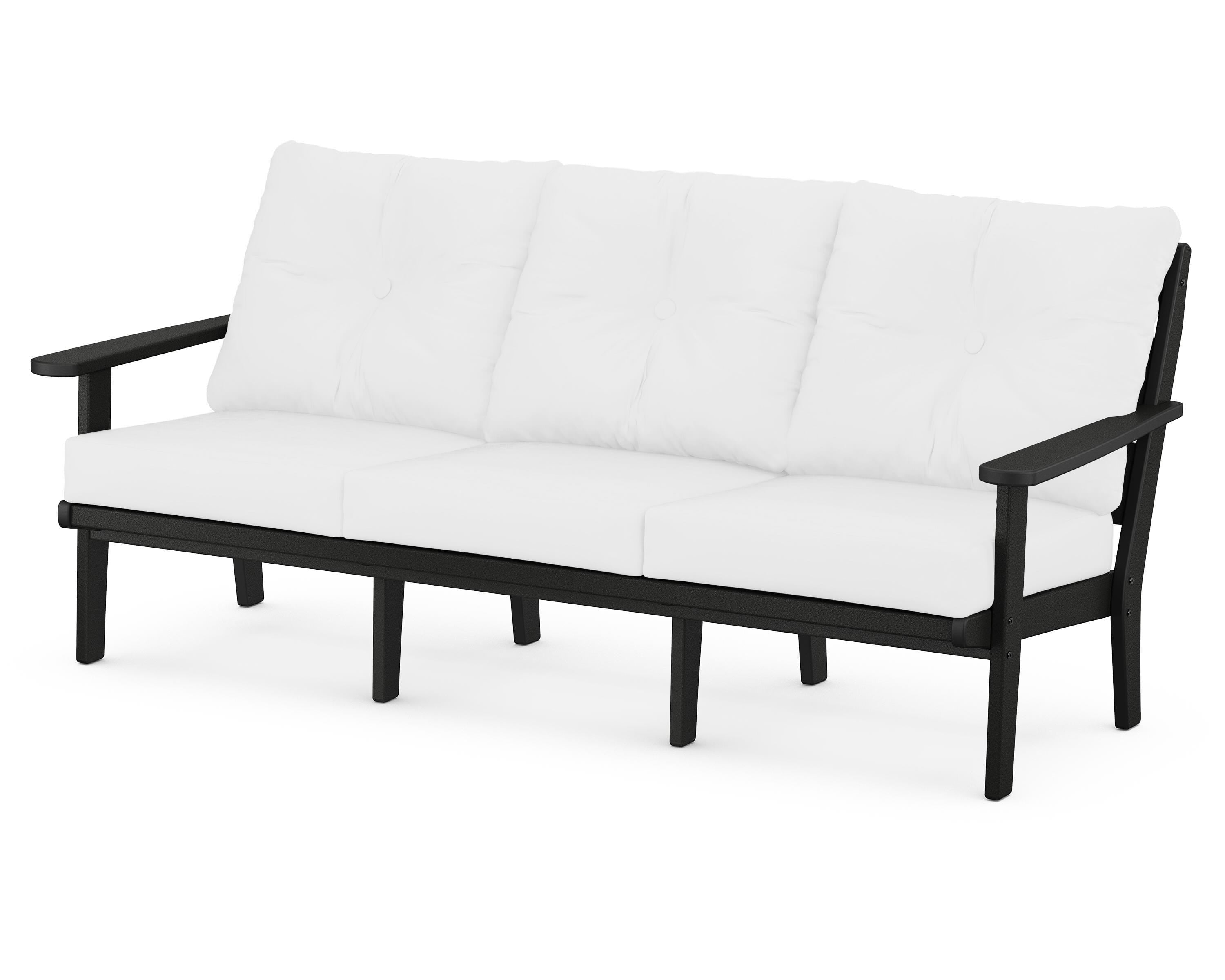 POLYWOOD® Lakeside Deep Seating Sofa in Black / Natural