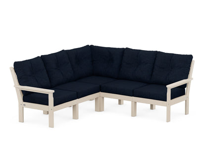 POLYWOOD® Vineyard 5-Piece Sectional in Sand / Marine Indigo