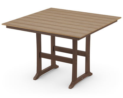 POLYWOOD® Farmhouse Trestle 59" Bar Table in Mahogany / Natural