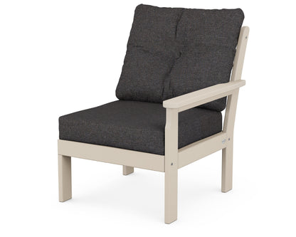 POLYWOOD® Vineyard Modular Right Arm Chair in Sand / Ash Charcoal