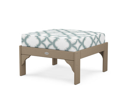 POLYWOOD¬Æ Vineyard Deep Seating Ottoman in Vintage Sahara / Trellis Glacier Spa