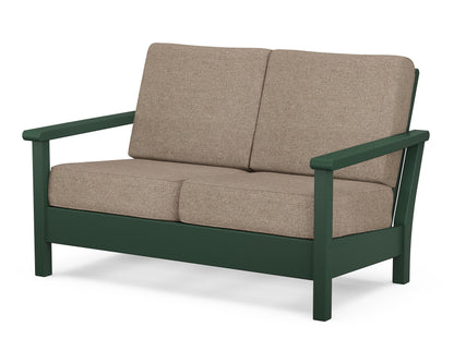 POLYWOOD® Harbour Deep Seating Loveseat in Green / Spiced Burlap