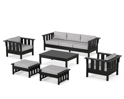 Martha Stewart by POLYWOOD® Acadia 6-Piece Lounge Sofa Set in Black / Granite