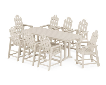 POLYWOOD® Long Island 9-Piece Counter Set with Trestle Legs in Sand