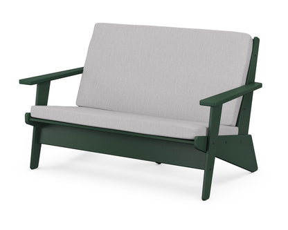 POLYWOOD® Riviera Modern Lounge Loveseat in Green / Granite