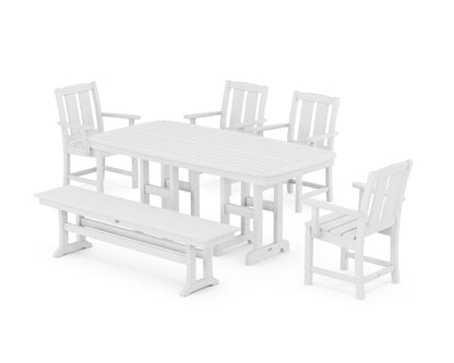 POLYWOOD® Mission 6-Piece Dining Set with Bench in White