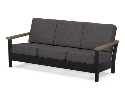 POLYWOOD® Harbour Deep Seating Sofa in Black / Kona / Ash Charcoal